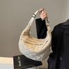 IELGY Tote Bag Fashion Dumpling Shape Diamond One-Shoulder Large-Capacity Simple Casual All-Match Messenger Bag