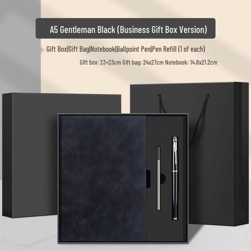 Custom Logo A5/B5 Leather Notebook Gift Set for Office Meetings
