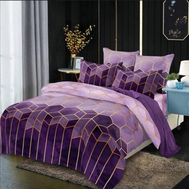 Kemila 2/3pcs Bedding Set Plaids Printing Duvet Cover Sets 1 Quilt Cover + 1/2 Pillowcases US/EU/AU Size Twin Full Queen King