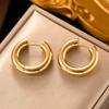 316L Stainless Steel Earrings For Women  Vintage Hip Hop Hoop Trend Colorfast Earrings High Quality Girl