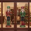 Schiaccianoci Soldato Statico Adesivo da Finestra Rimovibile in PVC Decorazione per Hall Hotel Festival di Natale