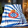 Real Sociedad Logo Ontwerp Deken Outdoor Flanellen Deken voor Kamperen, Wandelen, Tuinfeesten, Picknick Benodigdheden, cadeau voor familie en vrienden