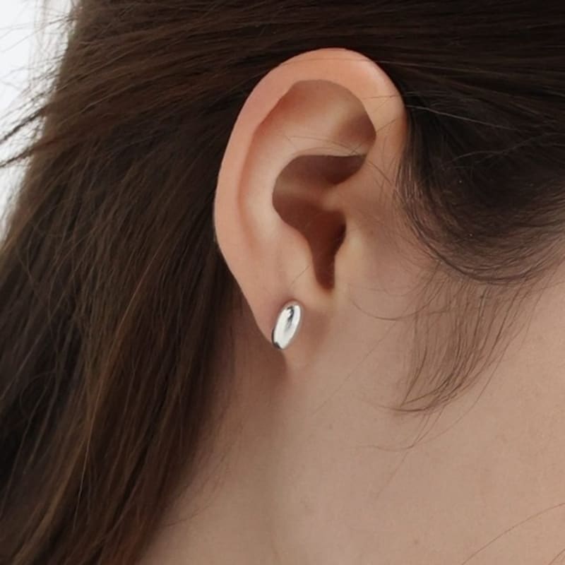 BEFORE MOONRISE [Silver 925] Midnight Pebble Earrings SE205 - Glossy