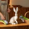 Outdoor Resin Sculpture Bunny Decor, Garden Yard Rabbit Statue Decorations, Easter Bronze Farmhouse Distressed Figurines, Spring Statues Home