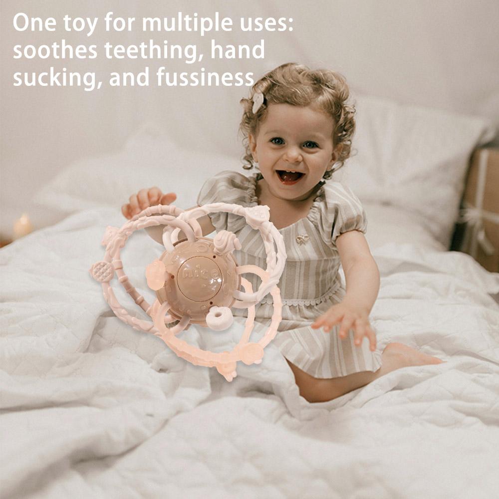 Grab Ball Baby Toy Soft Silicone Rattle Hand Grab Manhattan Round Ball Baby Toy