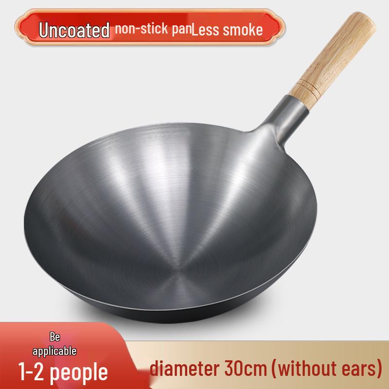 Large Non-Stick Zhangqiu Iron Wok with Spatula for Gas Stove Standard
