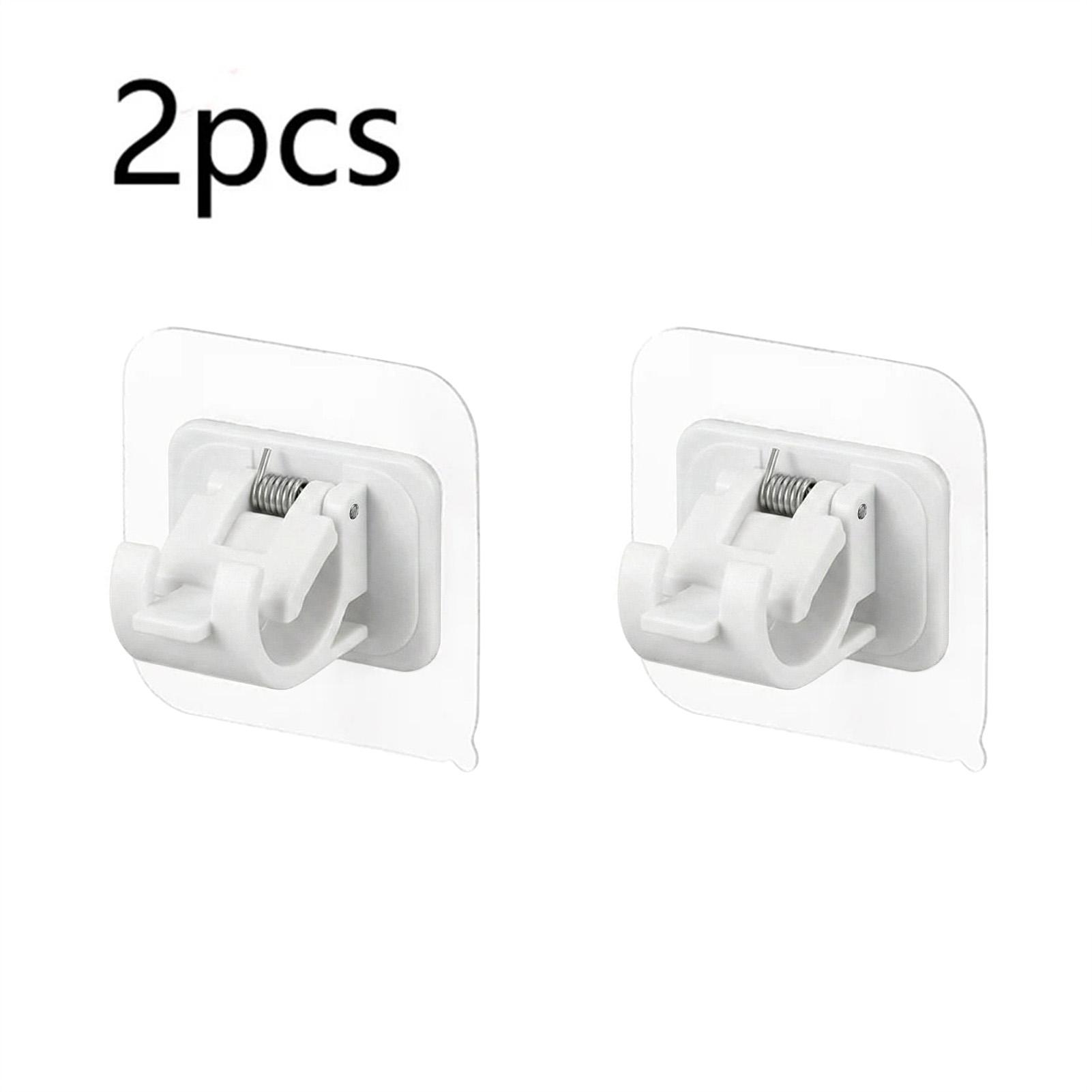 

2PC Self-Adhesive Curtain Hooks No Drill Curtain Rod Brackets Stick On Curtain Rail & Pole Brackets Easy Install Adhesive Holder белый