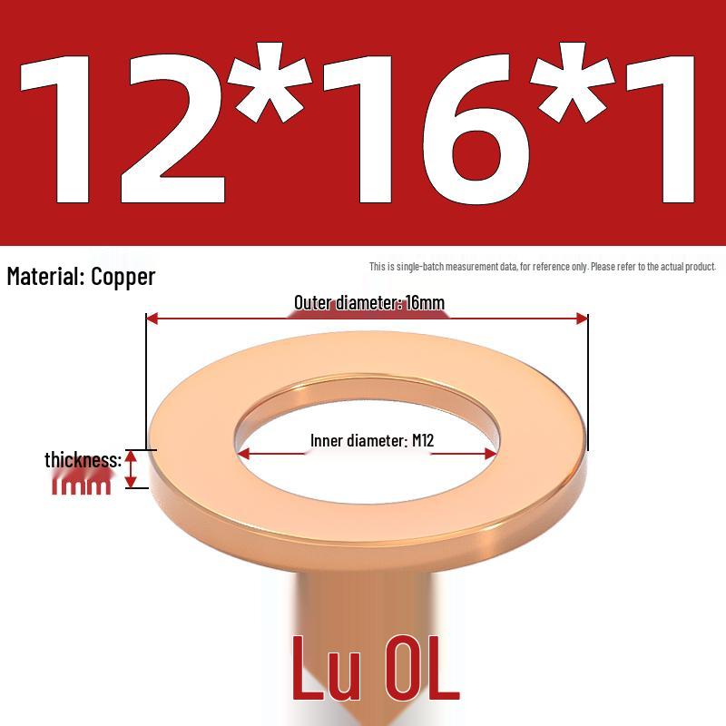 National Standard Red Copper Gasket Seal Ring and Flat Washer M3-M60mm for Marine Instruments