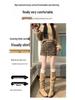 Plus Size Leopard Print Fur Mini Skirt - Women's Autumn/Winter High Waist Slimming A-line Hip-Hugging Skirt