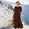 2026 Stylish Casual Midi Dress with Button Accents and Pleated Pockets
