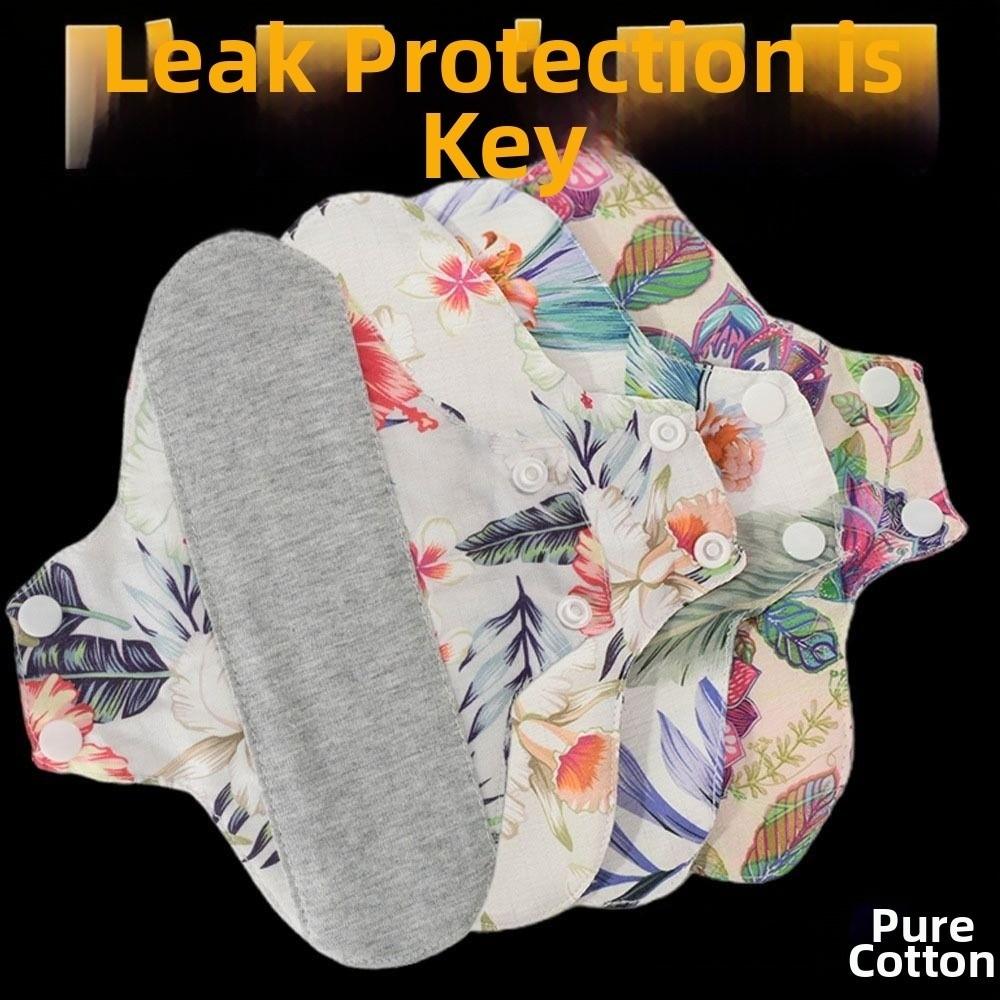 5Pcs 23CM Reusable Sanitary Pads Graphene Menstrual Cloth Pads Diaper Panty Liner  Lady Care