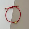 Vlen Lucky Red String Bracelet for Women Girl Gifts Baby Heart Charm Pulseras Stackable Red Protection Jewelry