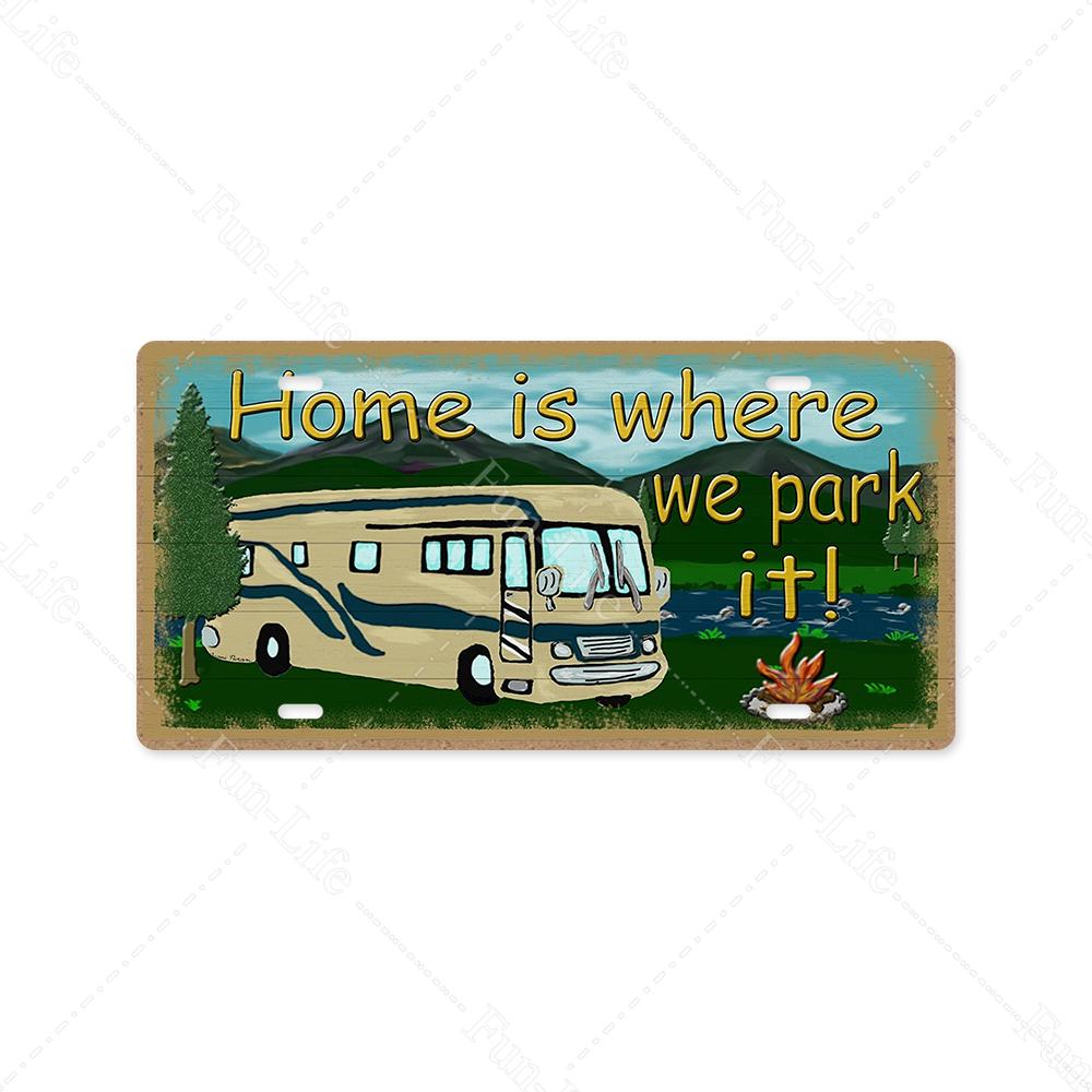 Camping Metal Sign Plate Plaque Vintage Tin Sign Decor for Camping/Cars/Tent/Cookout/Camping Supplies/Home Wall Decor