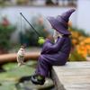Halloween Witch Fishing Resin Crafts Decor For Aquariums Fish Tank Figurine Halloween Decorations Stylish Unique Gifts