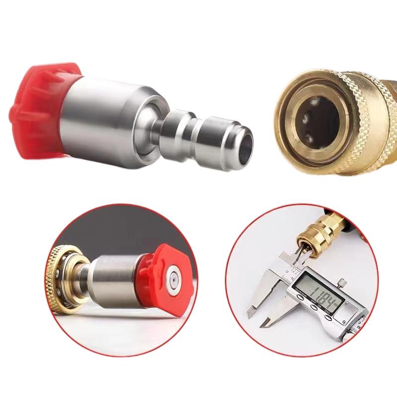 360 Degree 1/4" Stainless Steel Quick Connect High Pressure Spray 0 15 25 40 Degree Nozzle Car Wash Accessories