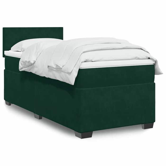 Maison Exclusive - Sommier à lattes de lit avec matelas Vert foncé 100x200 cm