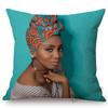 Fashion Magazine Cover Africa Girl Woman Black Beauty Headscarf Decorative Sofa Pillow Case Linen Home Decoration Cushion Cover