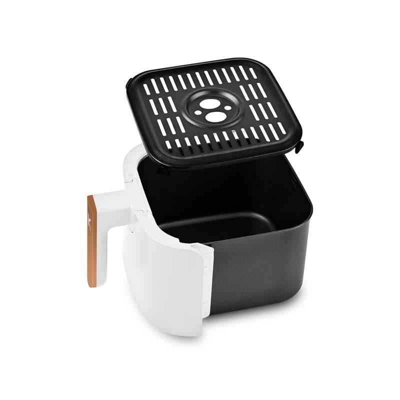 Kitchencook - Friteuse Sans Huile 4l - 8 Programmes - Minuterie Numérique - Thermostat Réglable - 1400w - Blanc