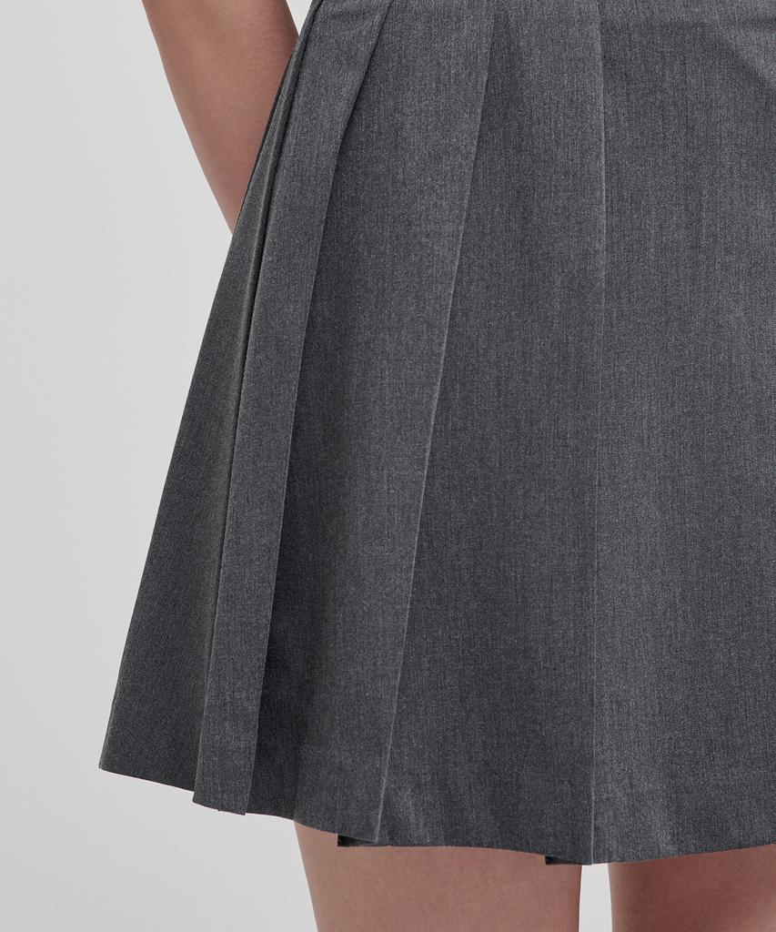 Musinsa Standard Woman Women'S Half Pleated Mini Skirt [Medium Grey]
