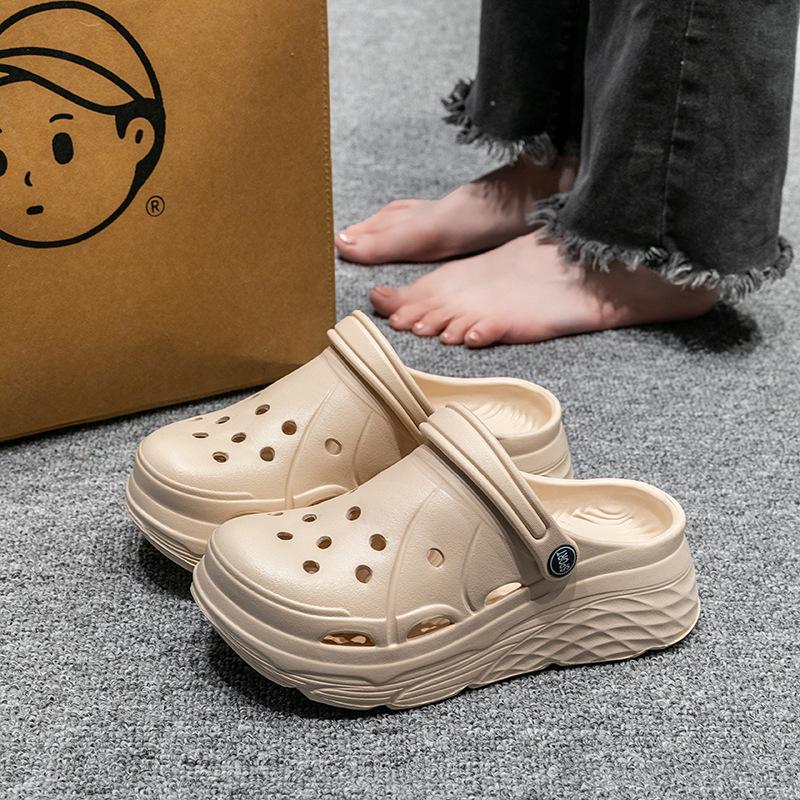 Women's Summer Slippers, Indoor Bathroom, Wear-resistant Couple, Outdoor, Perforated Shoes, Beach Shoes