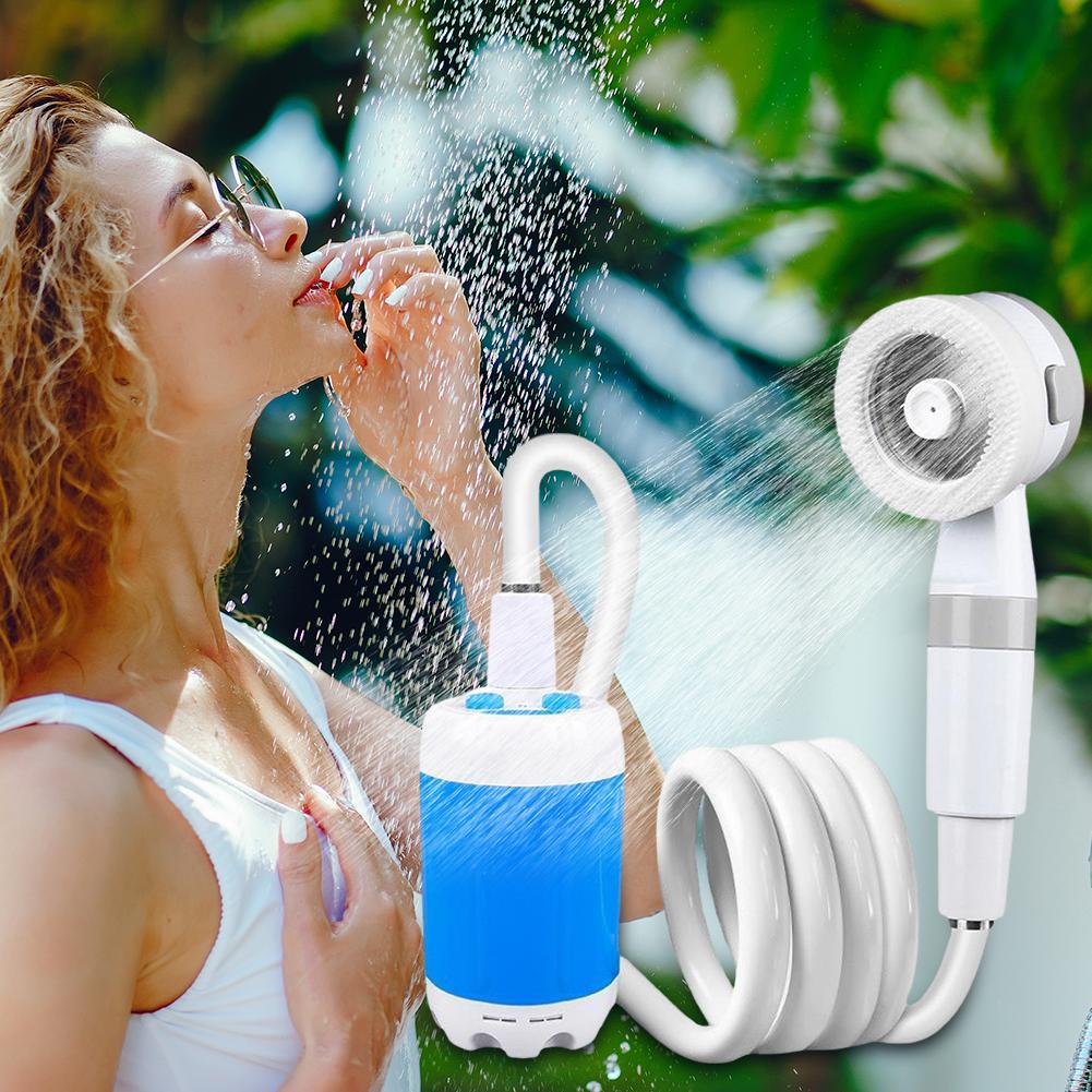 Portable Camping Shower Pump with Digital Display Upgraded Rechargeable Electric Shower Pump for Outdoor Shower Pets Car Washing