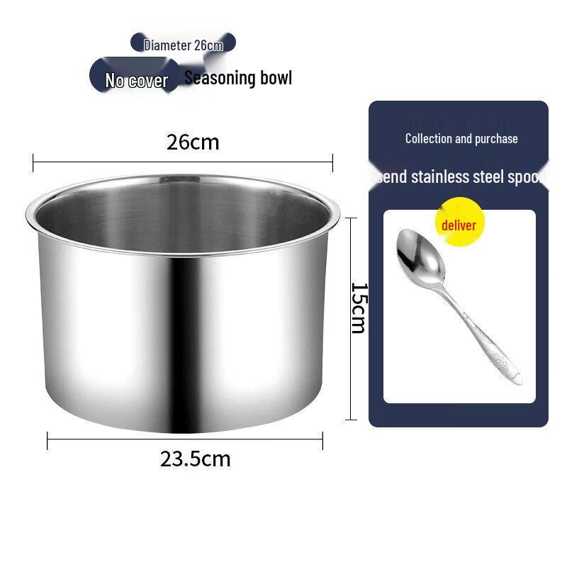 Commercial 304 Stainless Steel Deep Mixing Bowl