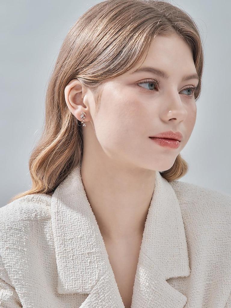 [ELLE Jewelry] 14K Gold Leaf Motif Long Earrings ELGPEE530