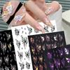 4Colors Nail Art Stickers Holographic Butterfly Nail Stickers With Self-Adhesive Liquid Glass Effect For Women Manicure Art