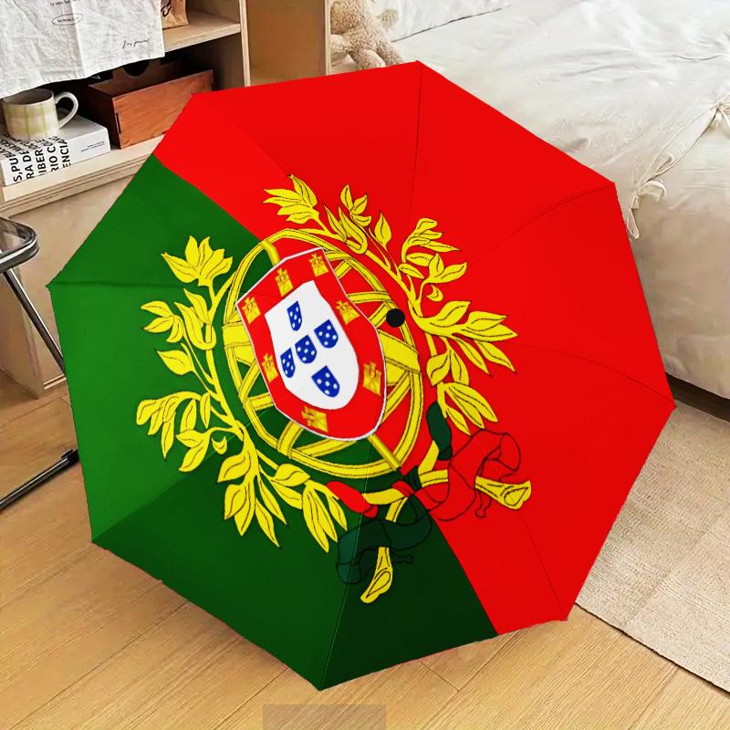 Portuguese Coat Of Arms Automatic Folding Umbrella - 8-Rib Travel Umbrella with Auto Open/Close & Portable Gifts for holidays or birthdays