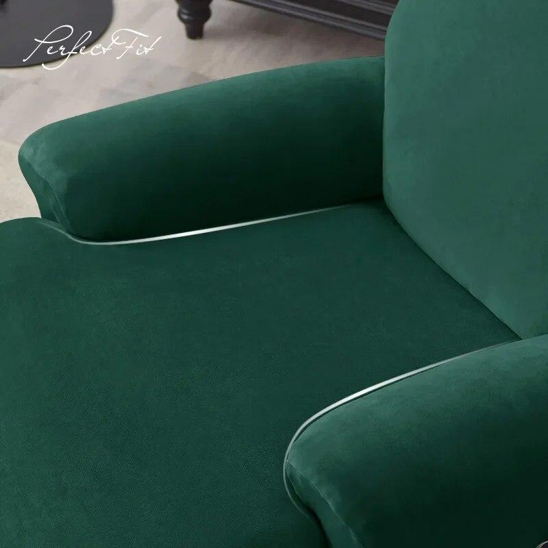 Stretch Velvet Plush Recliner Cover Lazy Boy Chair Cover Lounger Single Seater Couch Sofa Slipcover Armchair Covers 4 Seperate