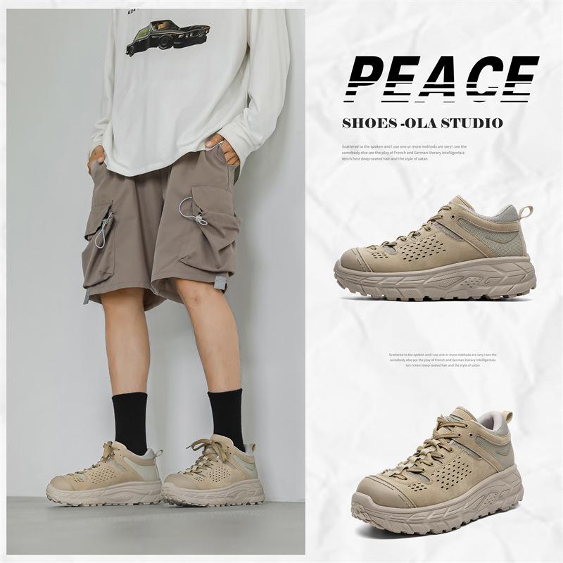 Outdoor Platform Non-Slip Dude Shoes Desert Yellow Korean Version Retro Mountaineering Shoes Casual Men'S Sports Shoes