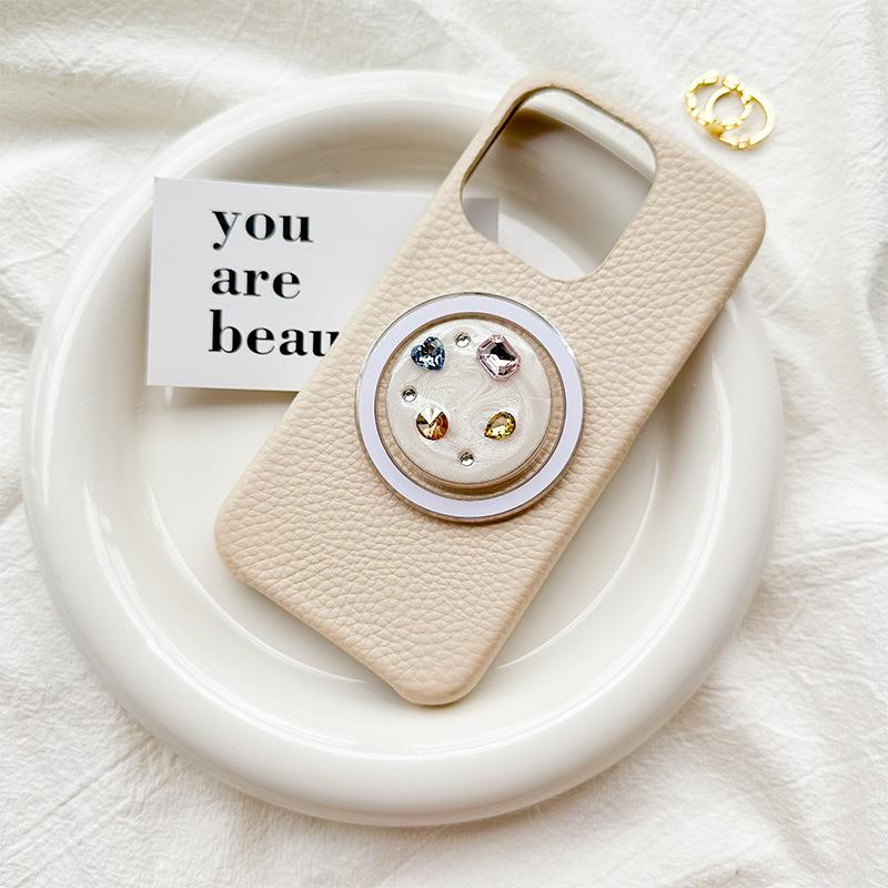 Mobile Phone Airbag Bracket Paste Type Magnetic Suction Retractable Rhinestone Gemstone Small Wind Fresh And Stable Support Niche