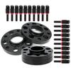 4pcs Flange Wheel Spacers 20pcs Extended Lug Bolts Sleeve Staggered Kit Fit for 1 3 5 6 7 8 SERIES(Black )