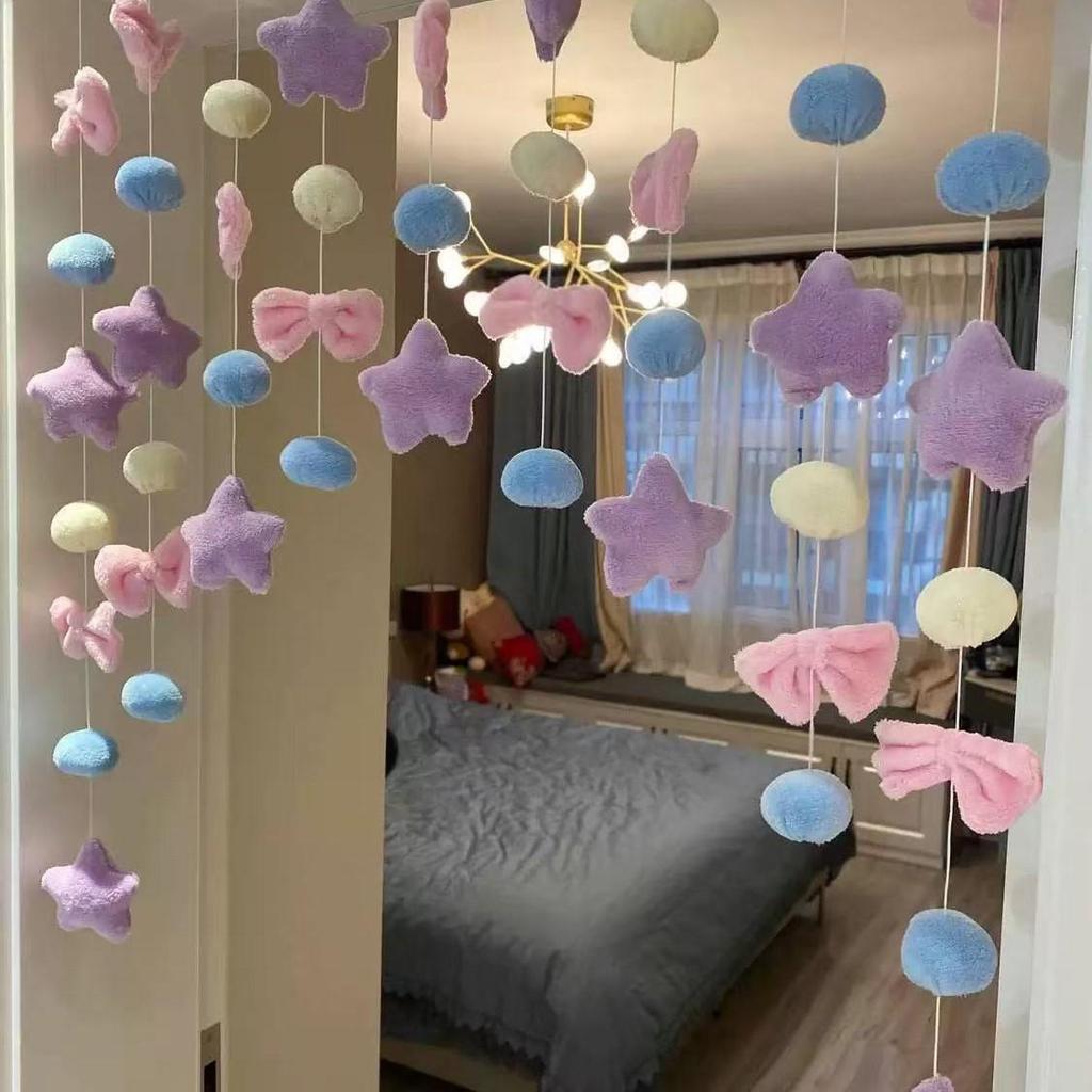 Children's Room Purple Planet 3D Door Curtain - No-Drill Hanging Wall Decoration