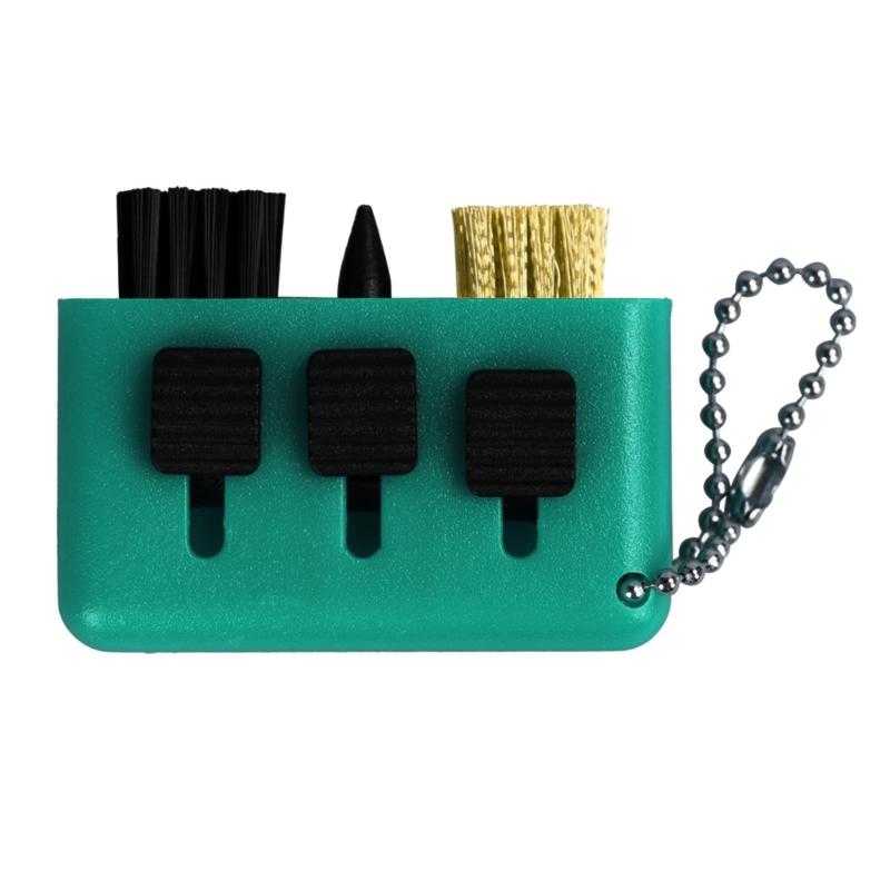 

Professional 3 in 1 Golf Slot Cleaning Brushes Golf Grooves Sharpeners Golf Club Brush Cleaning Tool for Women & Men зелений