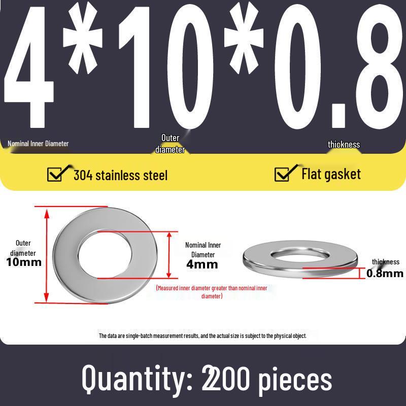 Plochá podložka z nerezové oceli 304 pro nastavení vůle hřídele (0,1/0,2/0,3 mm)