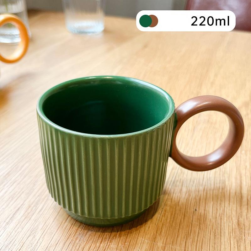 

Керамическая кофейная чашка на вынос, классическая цветная глазурованная кружка, оригинальная керамическая чашка, чашки и кружки, бесплатная доставка, керамика и глиняная посуда для питья 220ml зелёный