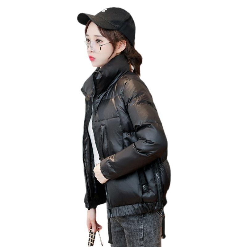 

Глянцевая куртка-пуховик женская короткая корейская версия свободная куртка-пуховик куртка универсальная 2XL