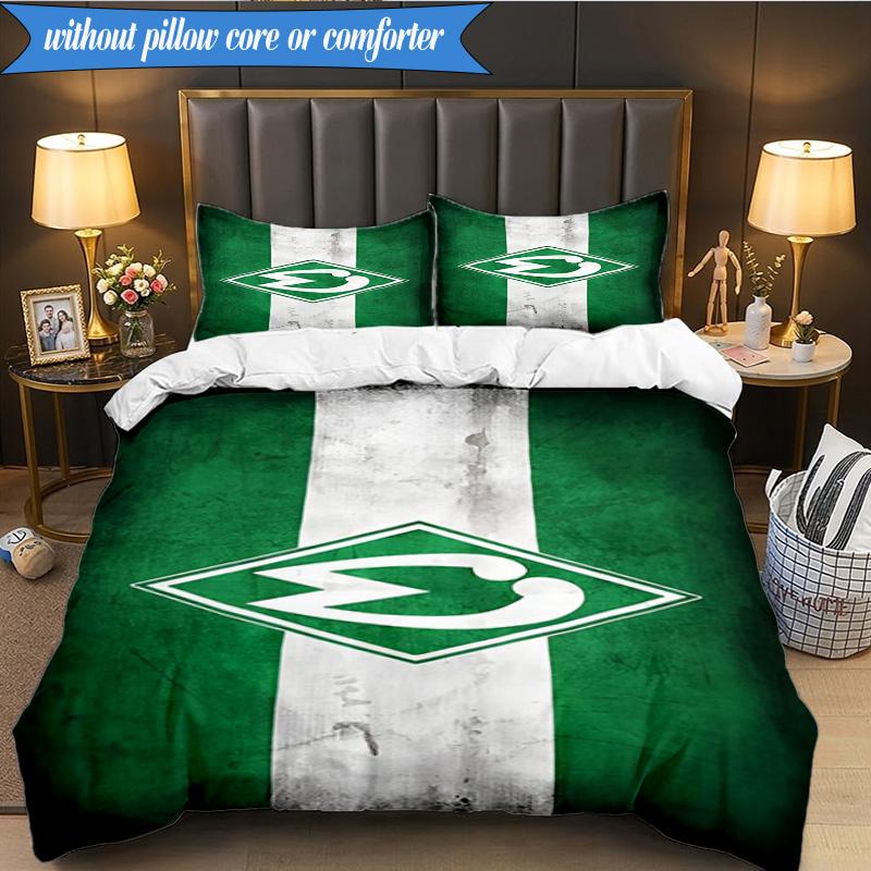 3-teiliges Werder Bremen Fußball Bettwäsche-Set 2D-Druck (Enthält 1 Bettbezug + 2 Kissenbezüge Ohne Füllung), Schlafzimmerdekoration, Ventilatorgeschenk