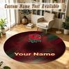 Round Rug Custom NameEngland Rugby Pattern Non Slip Carpet Home Floor Decor