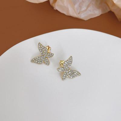 Eleganti Clip per Orecchie a Farfalla con Zirconi di Dongdaemun: Abbaglianti Diamanti Micro-Incastonati, Perfetti Orecchini da Fata di Alta Gamma per Donne