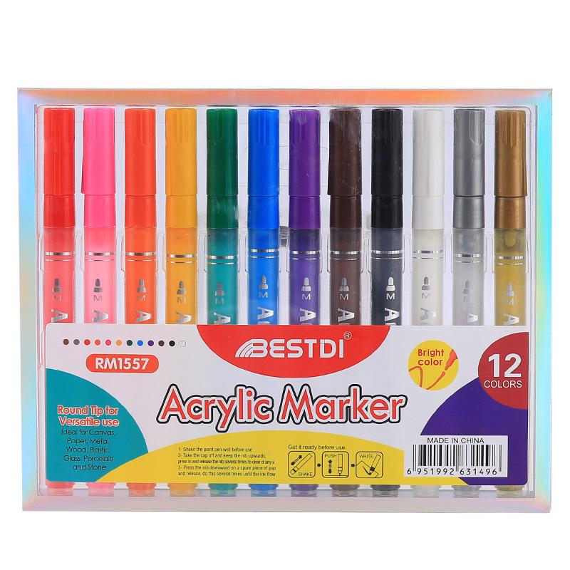

Acrylic Water-Based Marker Pen for Stone, Ceramic, Journaling, and Fluorescent Watercolor Art