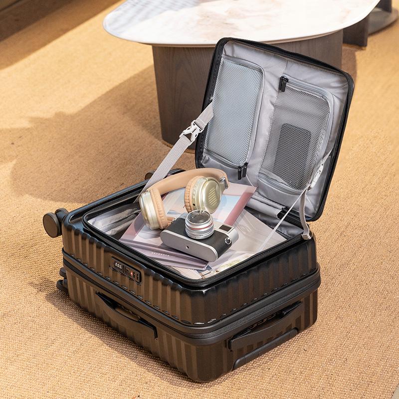 20-inch Expandable Carry-on Luggage with Side Opening and Lock - Men's Travel Set Option