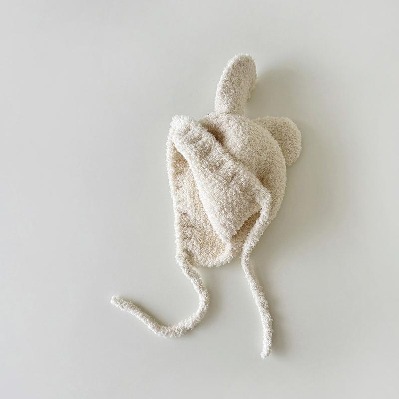 Bonnet Bébé Oreilles de Lapin Mignon Hiver Épais Chaud 1-3 ans Tout-Petites Filles Chapeau Protection Oreilles Extérieur Coupe-vent Bonnets Enfants