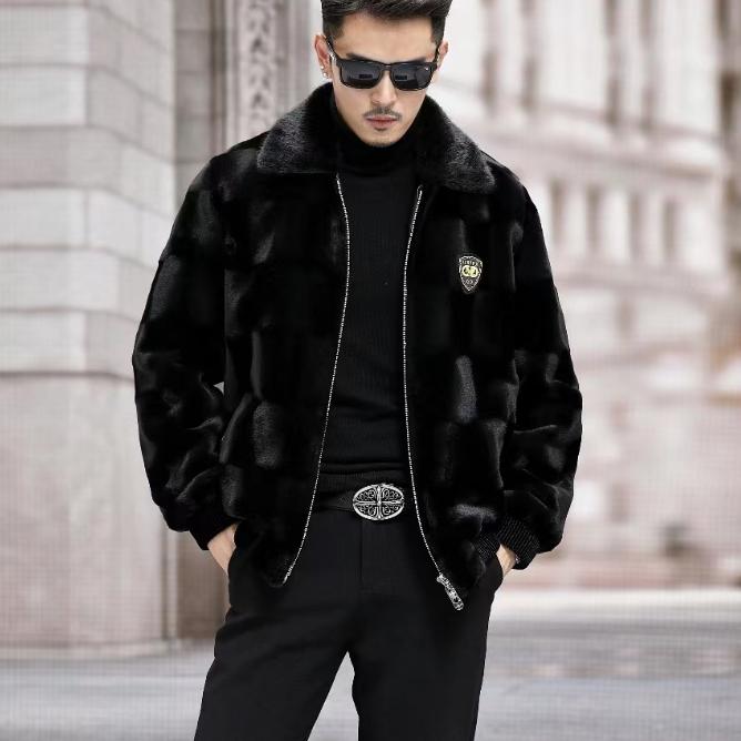 Men's Winter Temperament Lapel Jacket Straight Hem Casual Coat