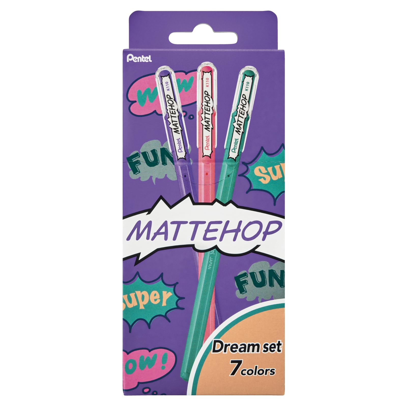 Pentel Color Matte Hop Dream Ballpoint 7 Pen, Colors, K110-V7STC