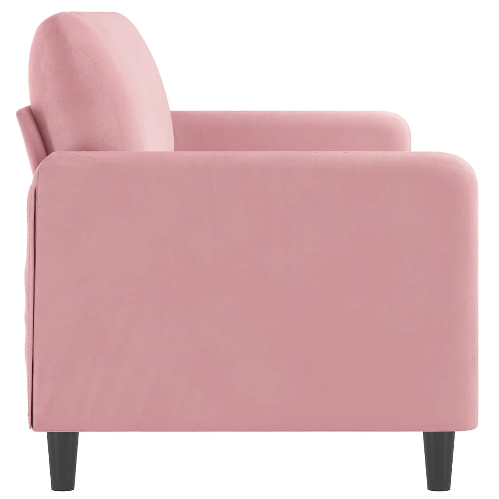 3 Seater Sofa Pink 180 cm Velvet