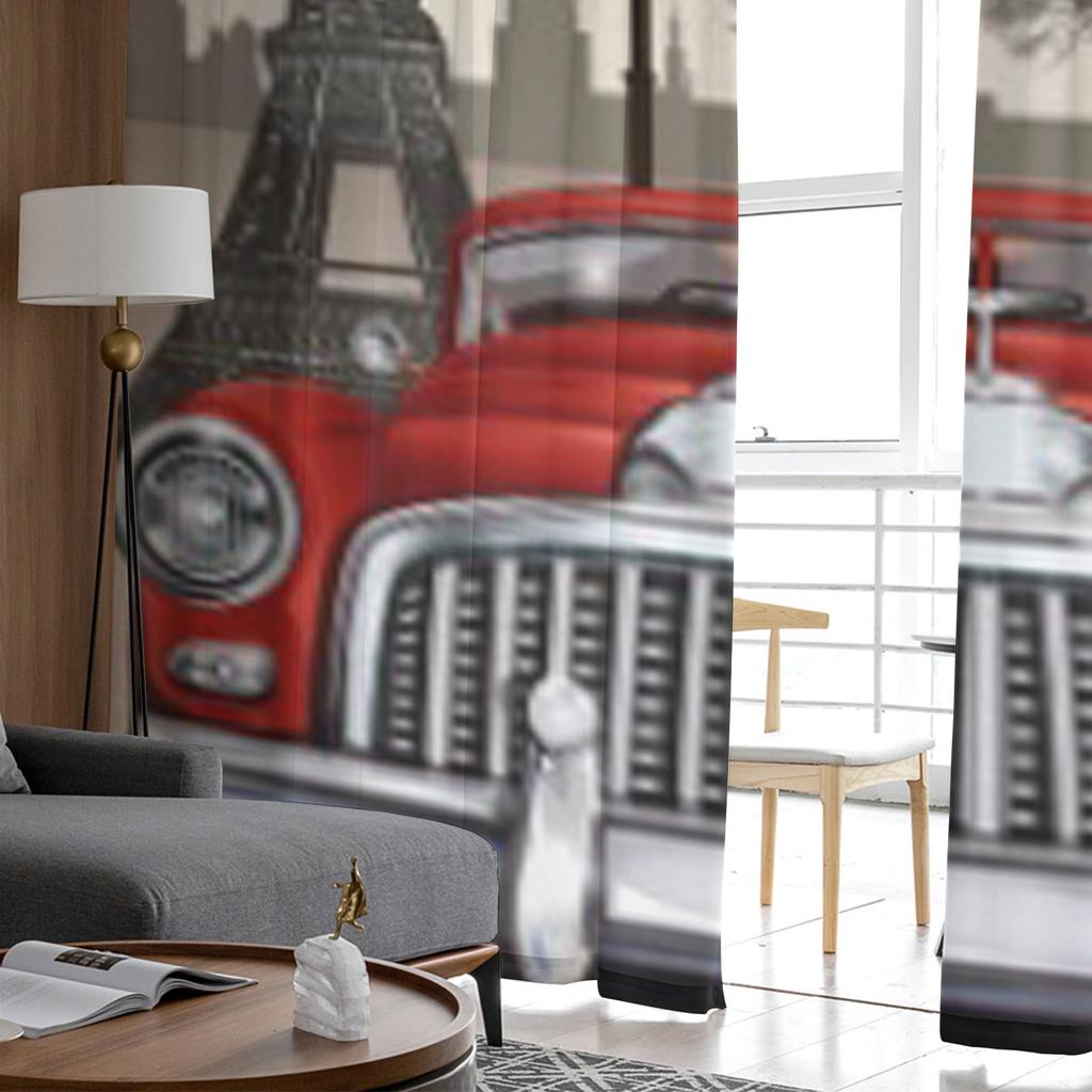 Tower Retro Anii 1960 Roți Turcia Călătorie Șifon Perdele Transparente pentru Decorarea Camerei de Zi Dormitor Fereastră Voaluri Tul Perdea