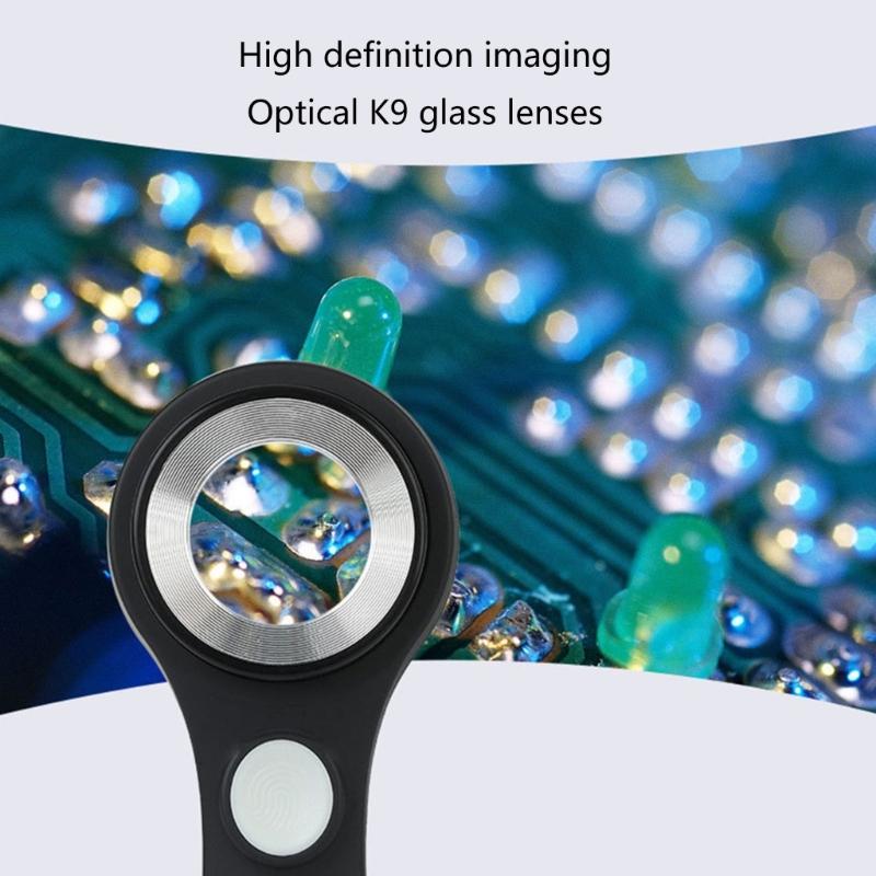 60X Magnifying Glass Loupe with LED/UV Light Magnifier Magnifying Lens for Jewelry Coin Stamps Inspection