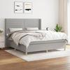 3132089 vidaXL Divan Bed with Mattress Light Grey 180x200cm Fabric
